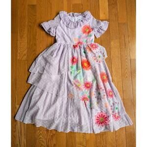 Only Little Once Encanto Isabela Dress Purple Ruffle Floral Girls Size 7